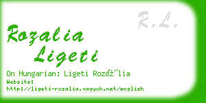 rozalia ligeti business card